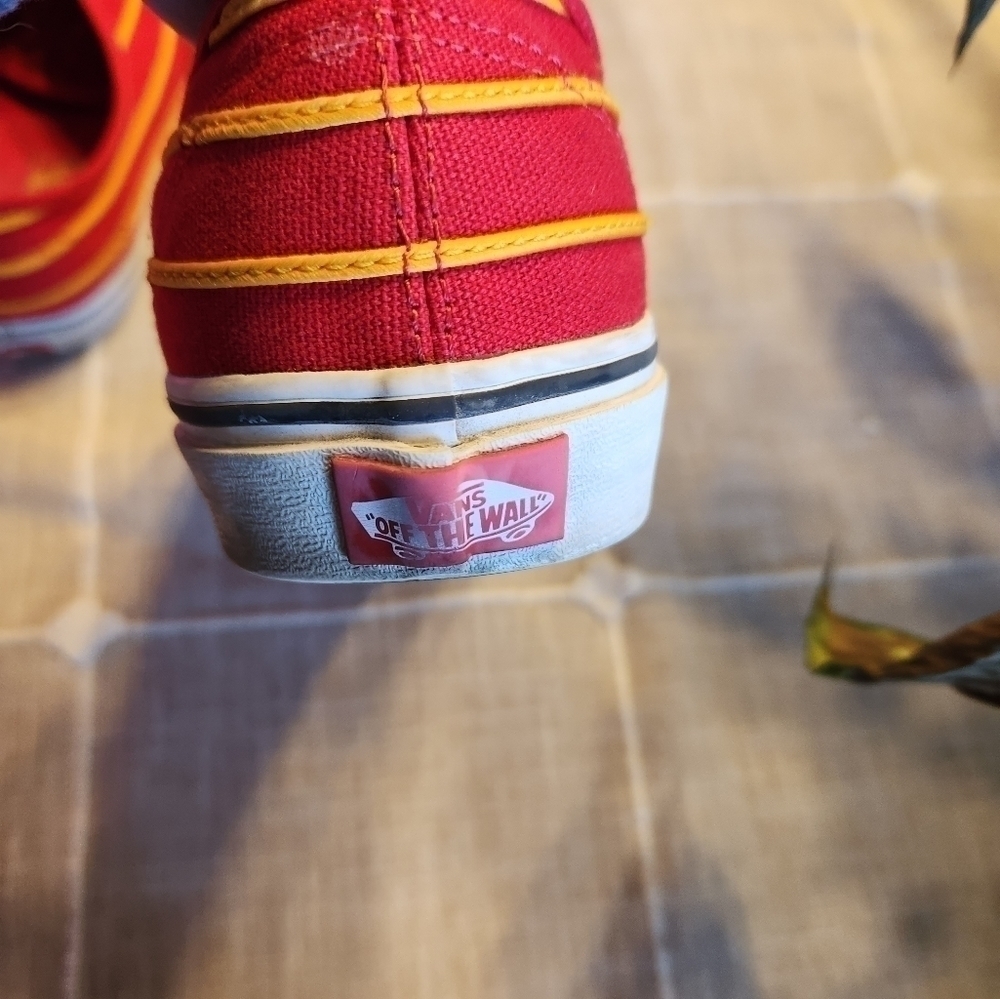 Vans Original Racing Red/Cadmium Yellow Unisex Sneakers M 8/ W 9.5 Chiefs colors - Picture 7 of 12